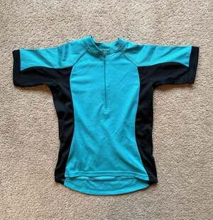 Canari Women's Blue and Black Short Sleeve 1/4 Zip Cycling Jersey Size S
